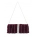 Evening Bag - Pleated Glittery w/ Trimmed Ruffles - Purple -BG-92233PU